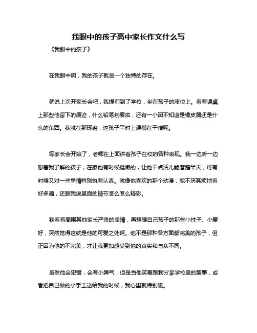 我眼中的孩子高中家长作文什么写