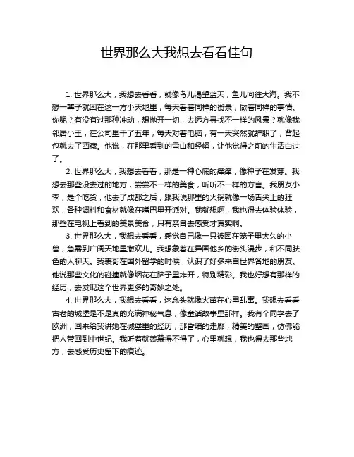 世界那么大我想去看看佳句