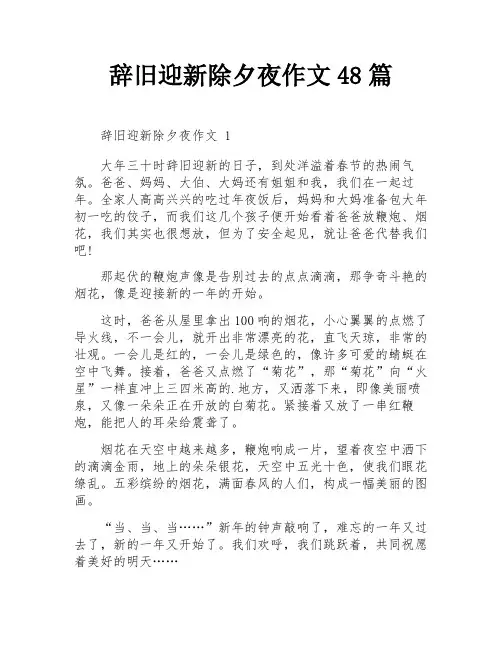 辞旧迎新除夕夜作文48篇