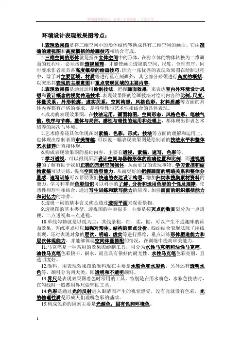 手绘效果图表现技法考点