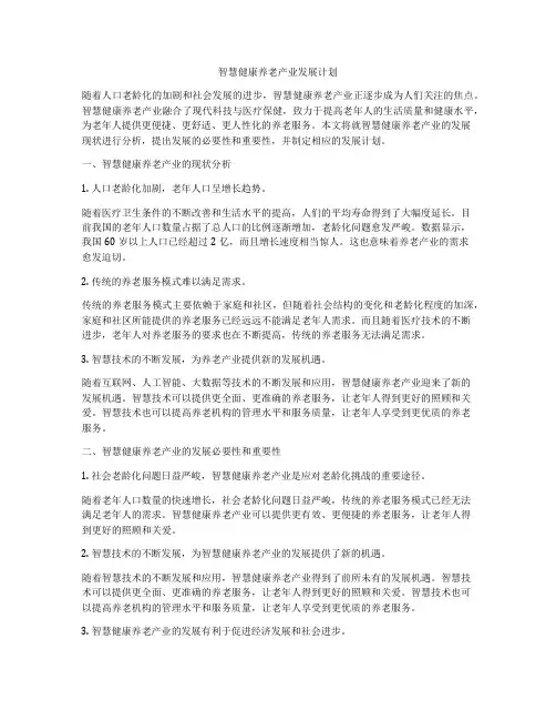 智慧健康养老产业发展计划