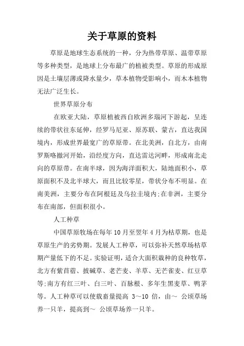关于草原的资料