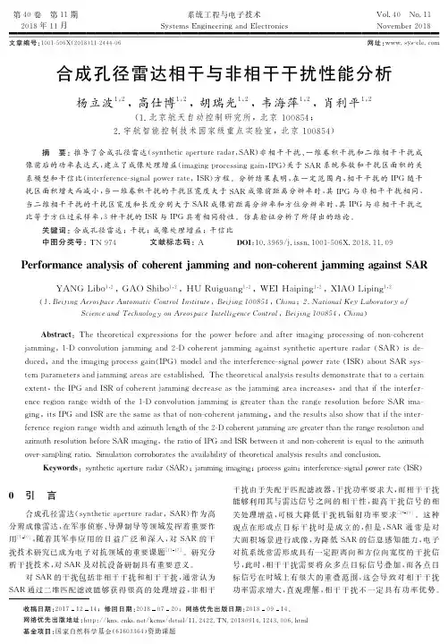 合成孔径雷达相干与非相干干扰性能分析