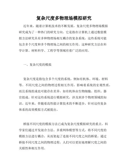 复杂尺度多物理场模拟研究