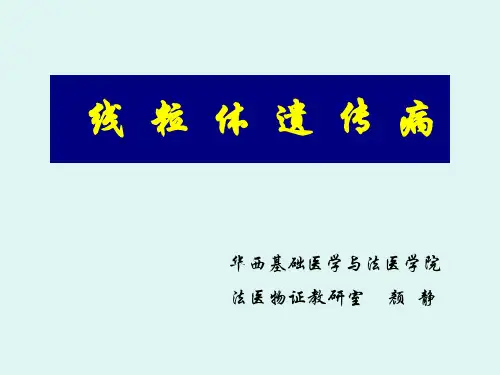 线 粒 体 遗 传 病