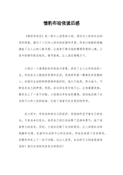 情豹布哈依读后感
