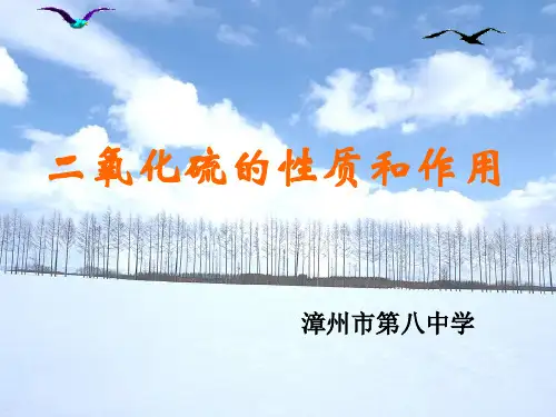 二氧化硫的性质和用途