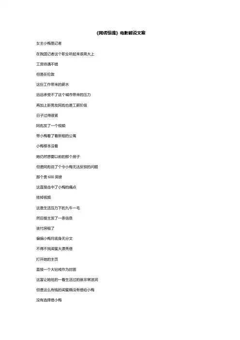《网诱惊魂》电影解说文案