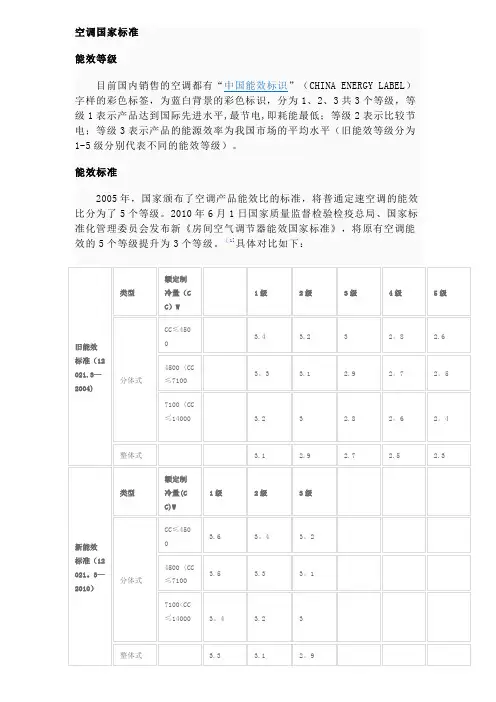 空调国家标准