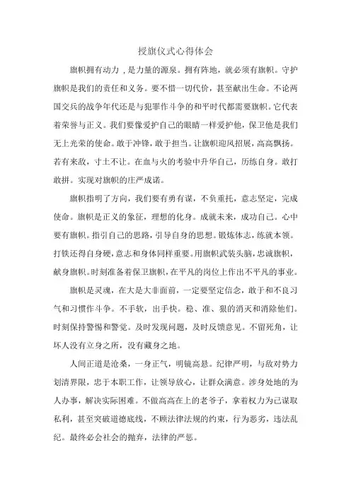 授旗仪式心得体会