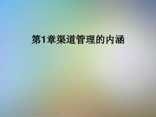 第1章渠道管理的内涵