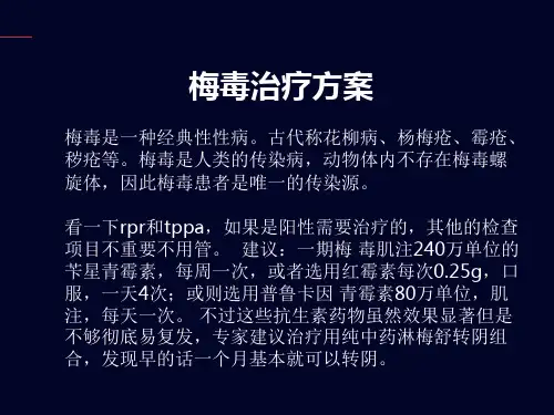 公务员体检梅毒tppa阳性吃什么药