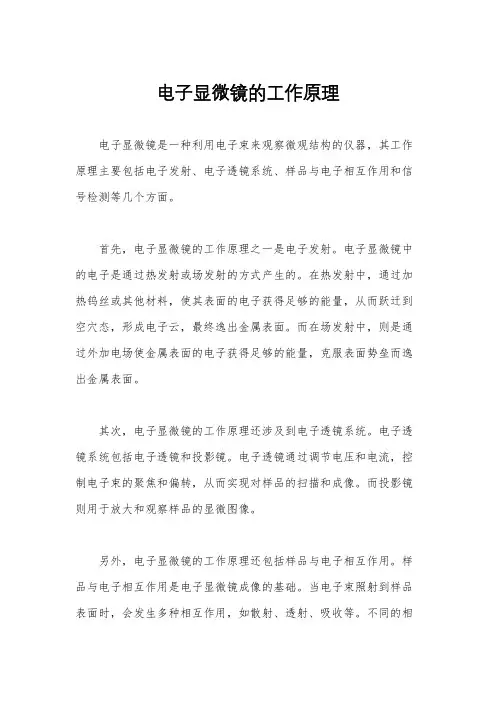 电子显微镜的工作原理