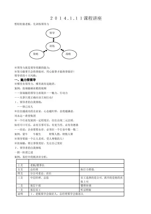 领导力课程笔记