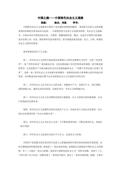 中国之路——形势与政策论文