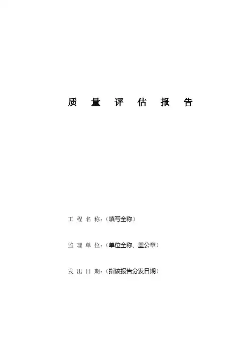 质量评估报告(范本)