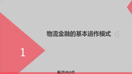 物流金融业务模式