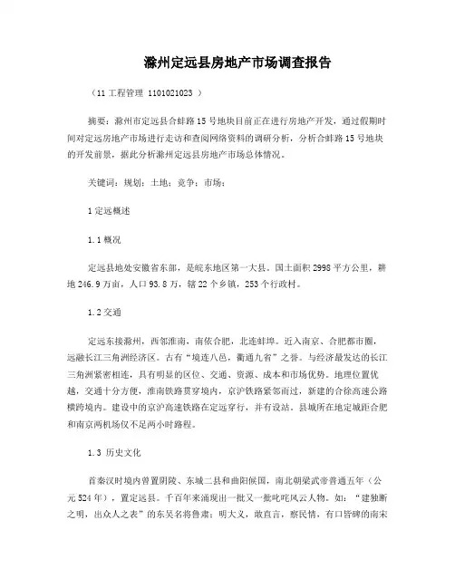 房地产市场调查报告