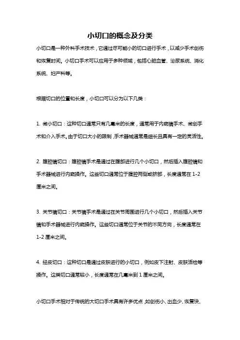 小切口的概念及分类
