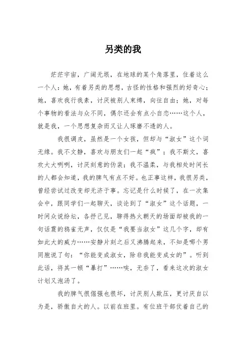 高中议论文作文：另类的我