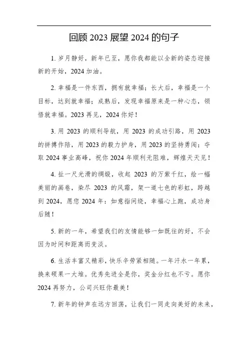 回顾2023展望2024的短句