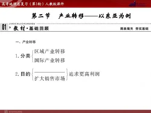 高考地理总复习(第1轮)人教版课件：必修3第5章 第2节产业转移