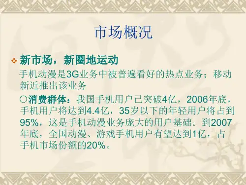 手机动漫业务企划书