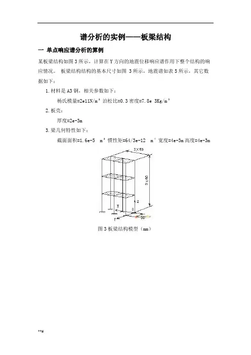 ANSYS谱分析的实例板梁结构