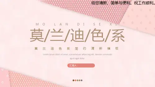 莫兰迪风格ppt模板 -清新简约温婉红
