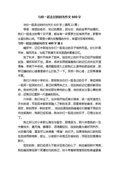 与你一起走过的时光作文600字