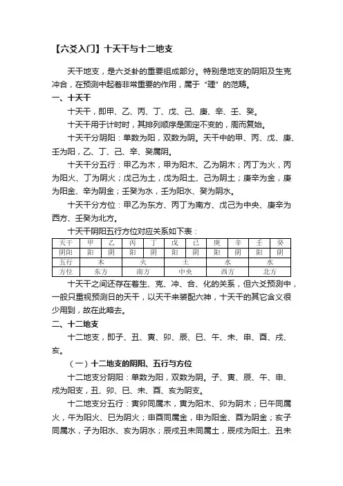 【六爻入门】十天干与十二地支