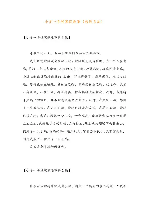 小学一年级寒假趣事(精选3篇)