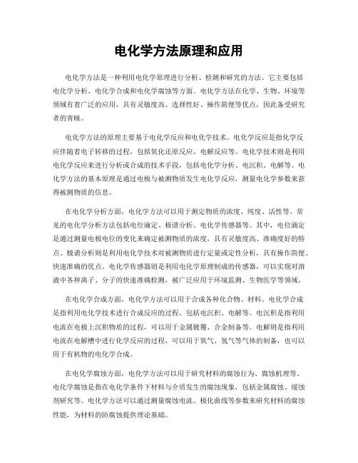 电化学方法原理和应用