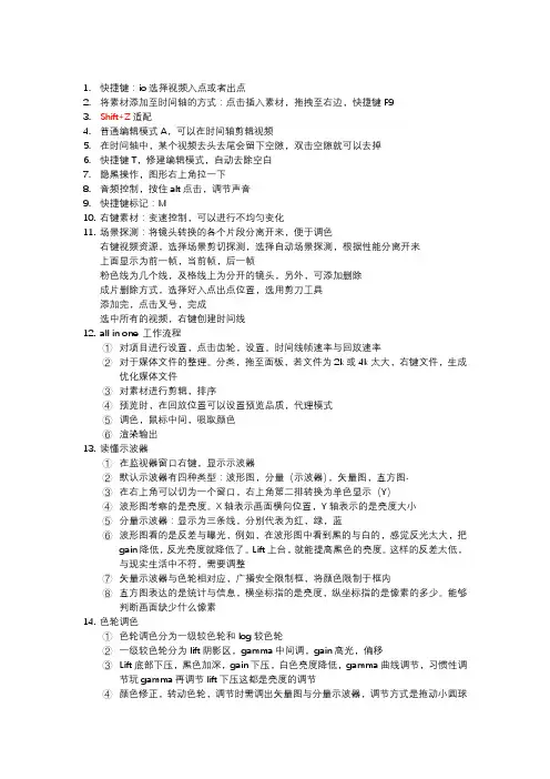 达芬奇调色笔记