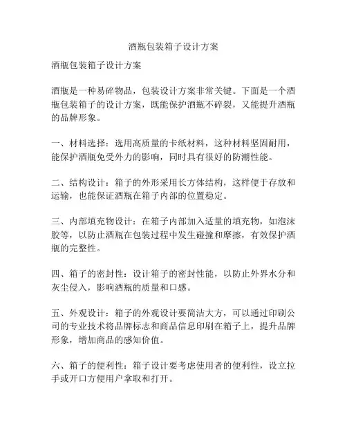 酒瓶包装箱子设计方案