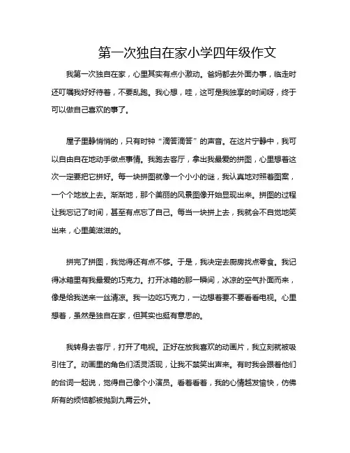 第一次独自在家小学四年级作文