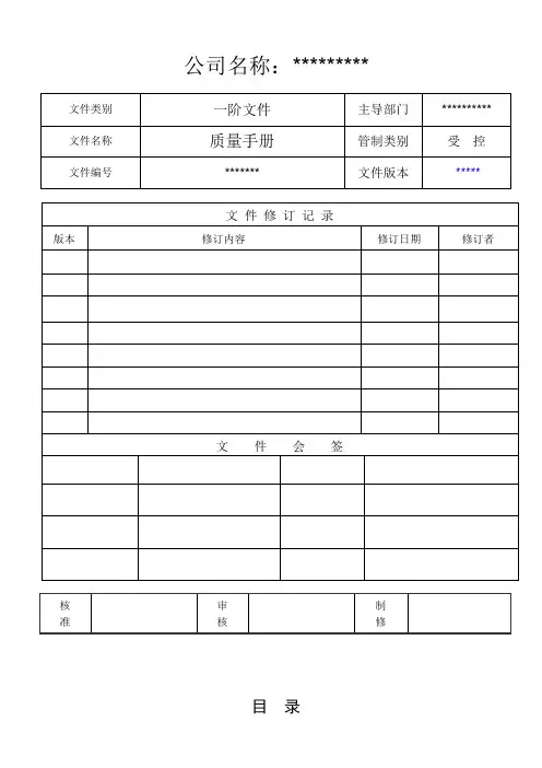 IATF 16949质量手册