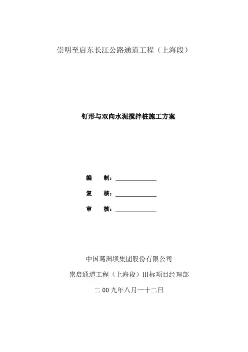 钉形水泥搅拌桩施工方案修改