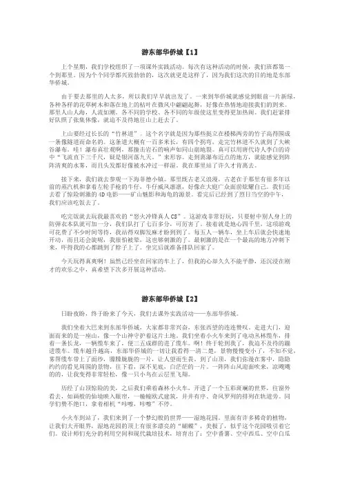 游东部华侨城作文
