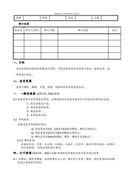 标准紧固件检验规范