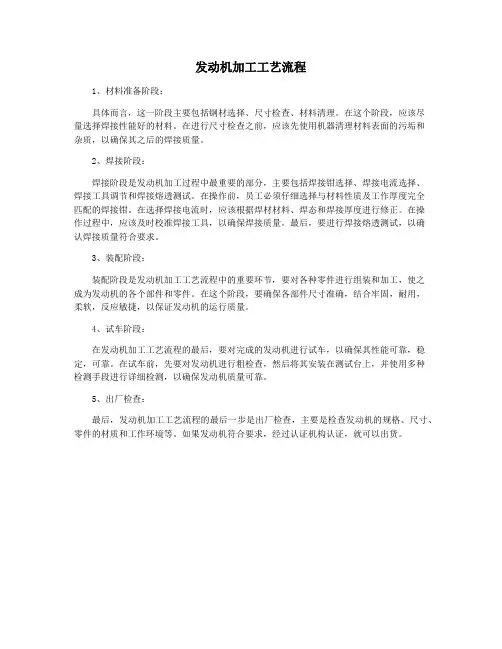 发动机加工工艺流程