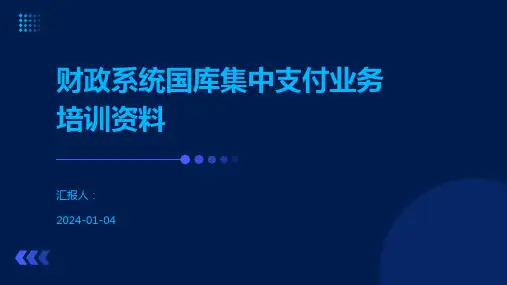 财政系统国库集中支付业务培训资料
