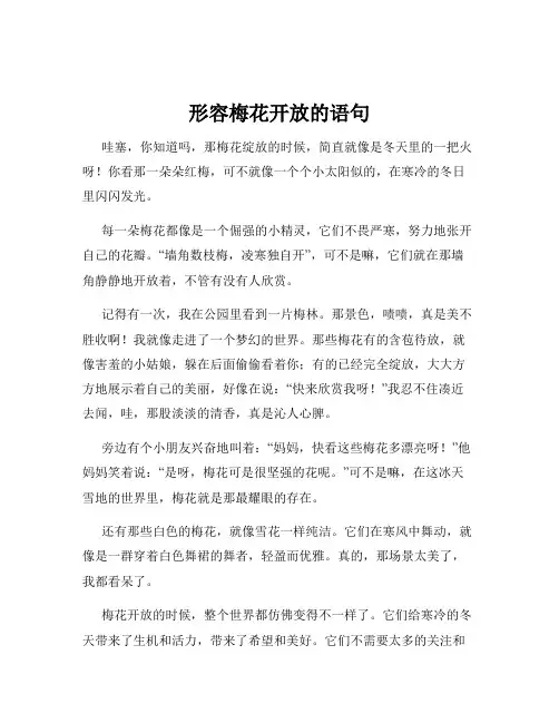 形容梅花开放的语句