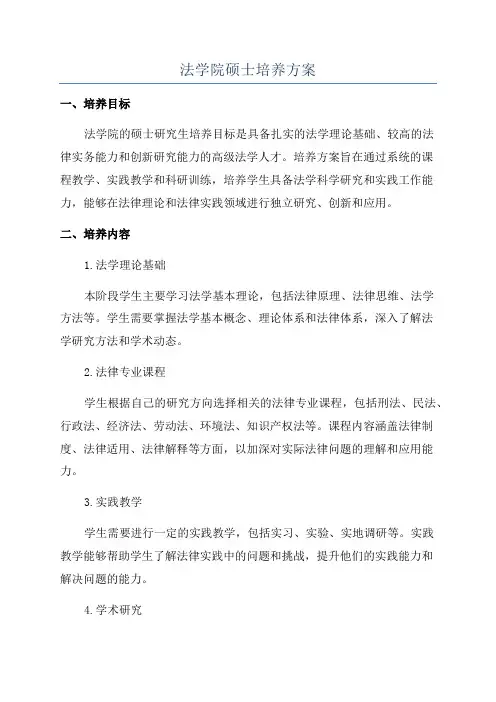 法学院硕士培养方案