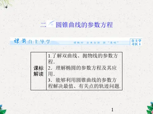 人教版高中数学选修4-4课件 第2讲-2《圆锥曲线的参数方程》