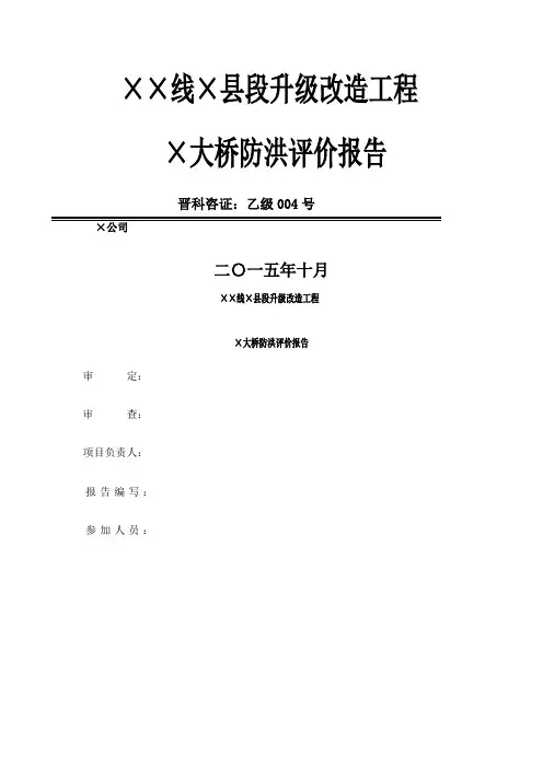 桥梁防洪评价报告