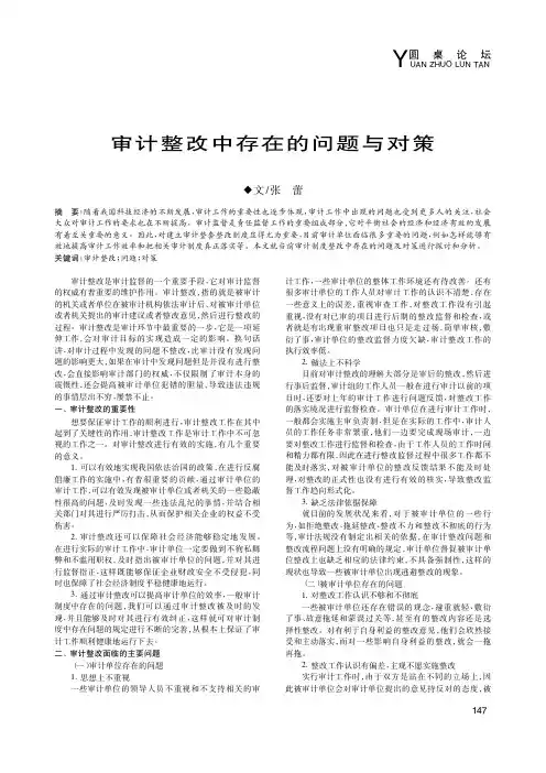 审计整改中存在的问题与对策