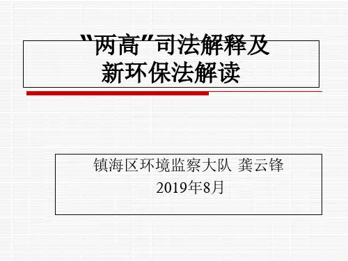 两高司法解释及新环保法解读-精选