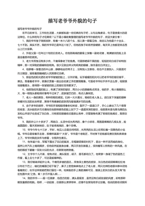 描写老爷爷外貌的句子