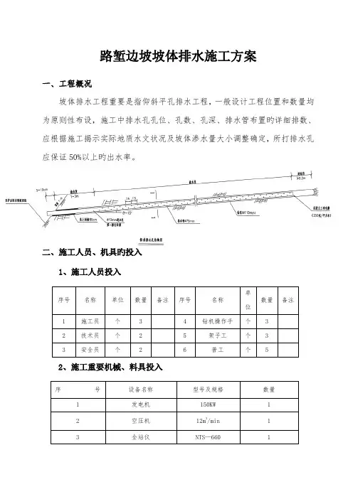 路堑边坡坡体排水施工方案doc